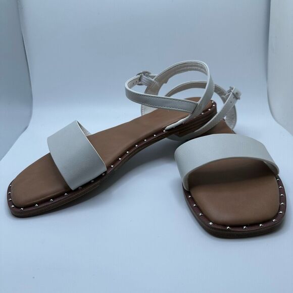 CUSHIONAIRE Women's one band sandal +Memory Foam 8 WHITE - Picture 7 of 7